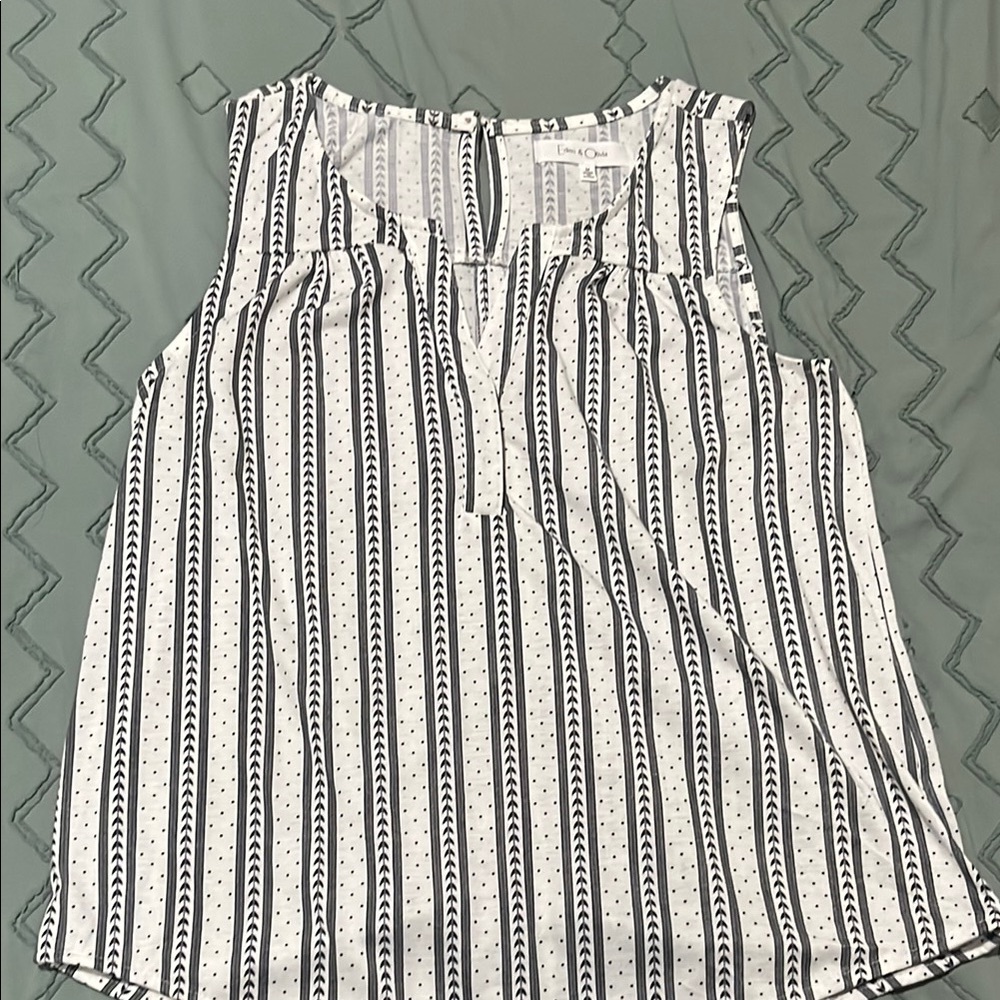 Black and White Striped Sleeveless Top